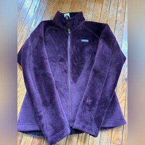 Patagonia Fleece Jacket R4 Full Zip Purple Collared Size medium